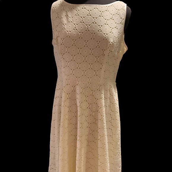 Black Label by EvanPicone White Lime Yellow Lace Dress - Picture 8 of 10